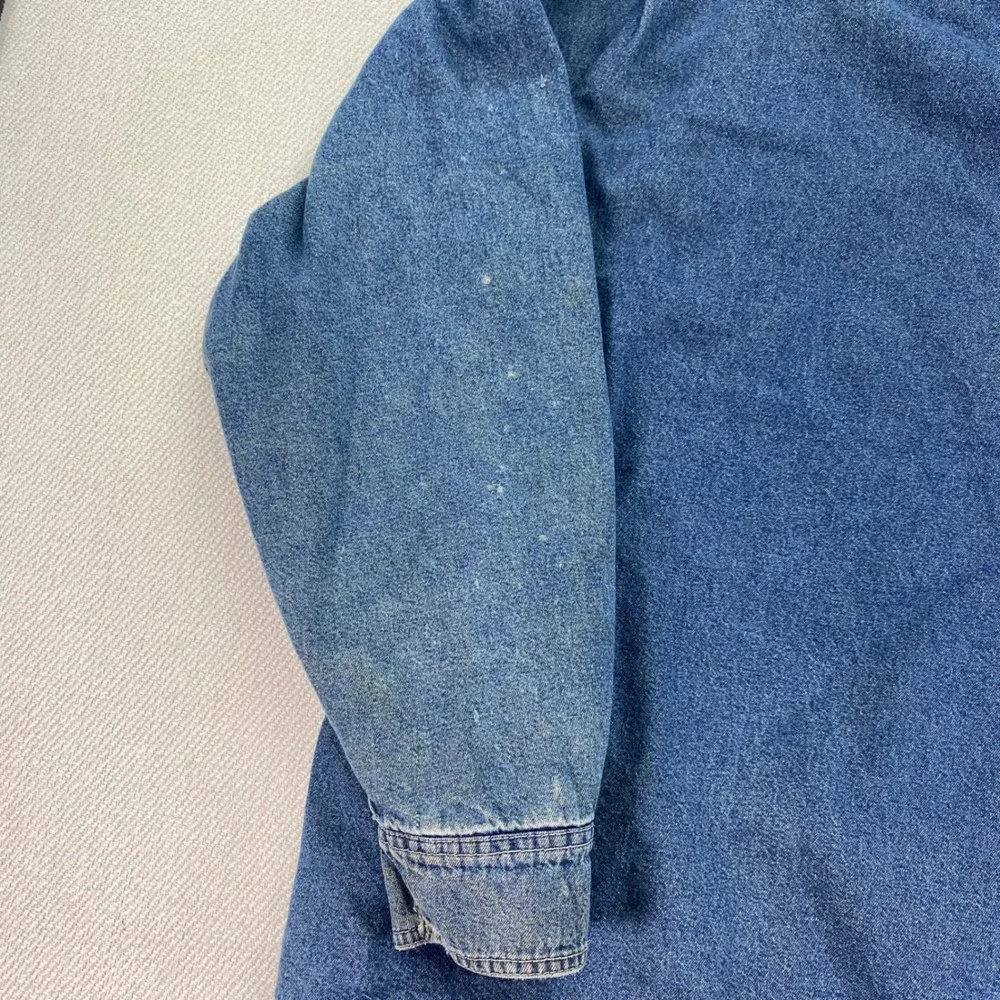 Levi Strauss Denim Shirt Mens XXL Blue Blanket Lined Plaid Workwear Shacket Read - Picture 11 of 14